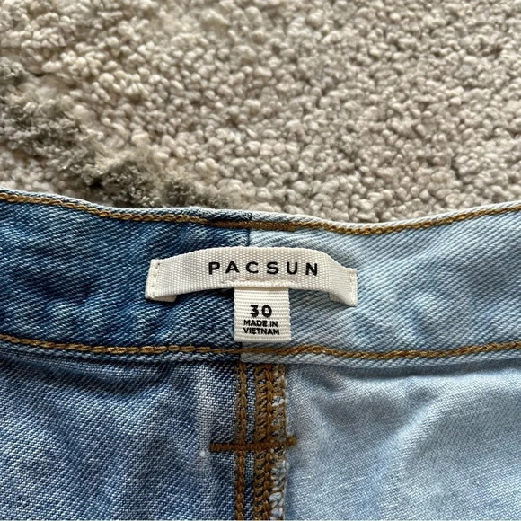 PacSun high rise denim jean shorts Bleach Half and Half mixed 30 - Picture 2 of 9